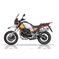 QD Exhaust Tri-Cone Slip-on Exhaust and Cat Delete for Moto Guzzi V85 TT
